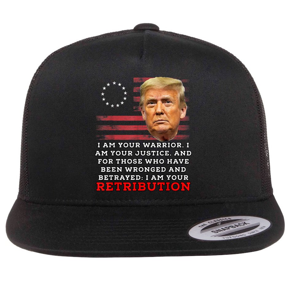 2024 Trump Desantis Florida CPAC I Am Your Retribution Trumo Flat Bill Trucker Hat