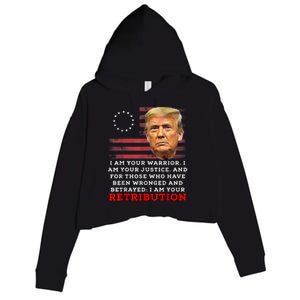 2024 Trump Desantis Florida CPAC I Am Your Retribution Trumo Crop Fleece Hoodie