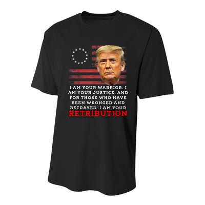 2024 Trump Desantis Florida CPAC I Am Your Retribution Trumo Youth Performance Sprint T-Shirt