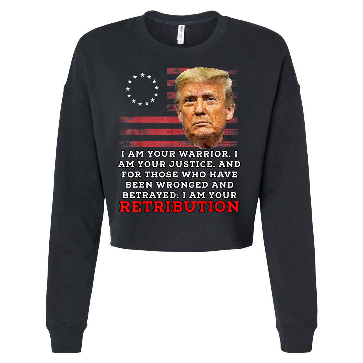 2024 Trump Desantis Florida CPAC I Am Your Retribution Trumo Cropped Pullover Crew