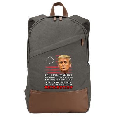 2024 Trump Desantis Florida CPAC I Am Your Retribution Trumo Cotton Canvas Backpack