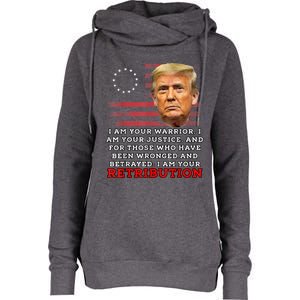 2024 Trump Desantis Florida CPAC I Am Your Retribution Trumo Womens Funnel Neck Pullover Hood