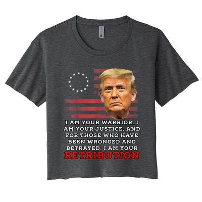 2024 Trump Desantis Florida CPAC I Am Your Retribution Trumo Women's Crop Top Tee