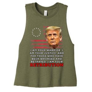 2024 Trump Desantis Florida CPAC I Am Your Retribution Trumo Women's Racerback Cropped Tank