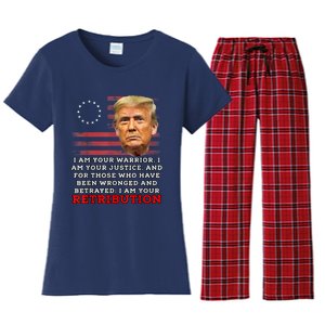 2024 Trump Desantis Florida CPAC I Am Your Retribution Trumo Women's Flannel Pajama Set