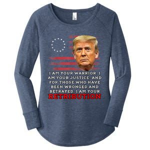 2024 Trump Desantis Florida CPAC I Am Your Retribution Trumo Women's Perfect Tri Tunic Long Sleeve Shirt