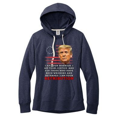 2024 Trump Desantis Florida CPAC I Am Your Retribution Trumo Women's Fleece Hoodie