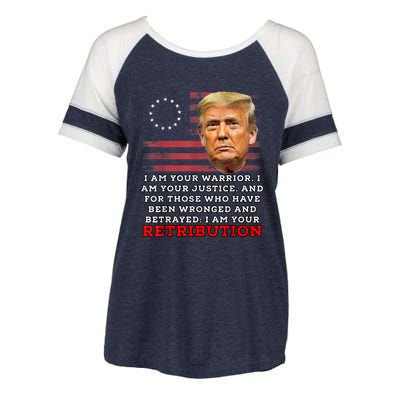 2024 Trump Desantis Florida CPAC I Am Your Retribution Trumo Enza Ladies Jersey Colorblock Tee