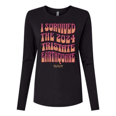 2024 Tristate Earthquake Survivor April 2024 Earthquake Womens Cotton Relaxed Long Sleeve T-Shirt