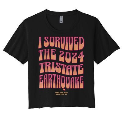 2024 Tristate Earthquake Survivor April 2024 Earthquake Women's Crop Top Tee