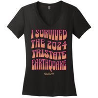 2024 Tristate Earthquake Survivor April 2024 Earthquake Women's V-Neck T-Shirt