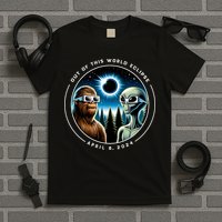 2024 Total Eclipse Bigfoot Alien Out Of This World Eclipse T-Shirt