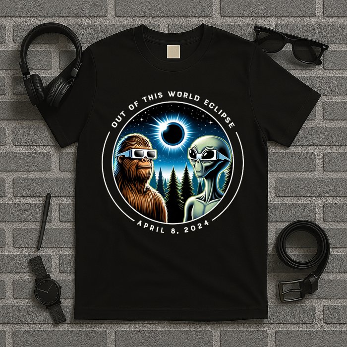 2024 Total Eclipse Bigfoot Alien Out Of This World Eclipse T-Shirt