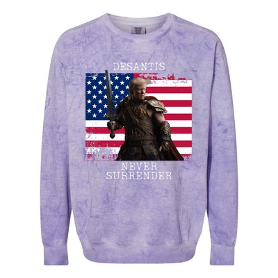 2024 Trump Flag Gift Colorblast Crewneck Sweatshirt