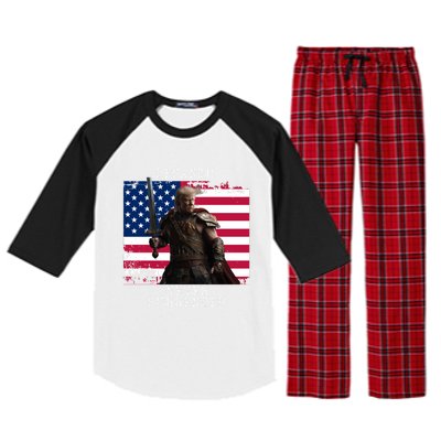 2024 Trump Flag Gift Raglan Sleeve Pajama Set