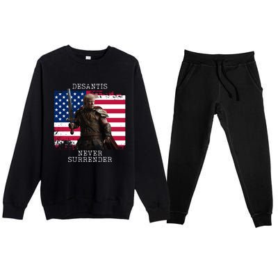 2024 Trump Flag Gift Premium Crewneck Sweatsuit Set