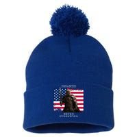 2024 Trump Flag Gift Pom Pom 12in Knit Beanie