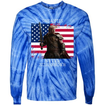 2024 Trump Flag Gift Tie-Dye Long Sleeve Shirt