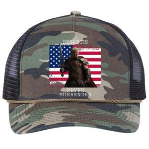 2024 Trump Flag Gift Retro Rope Trucker Hat Cap