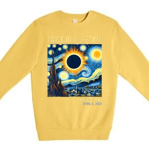 2024 Twice In A Lifetime Total Solar Eclipse Premium Crewneck Sweatshirt