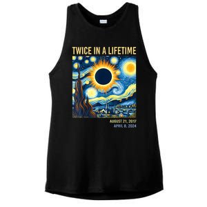 2024 Twice In A Lifetime Total Solar Eclipse Ladies PosiCharge Tri-Blend Wicking Tank