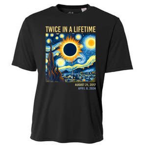 2024 Twice In A Lifetime Total Solar Eclipse Cooling Performance Crew T-Shirt