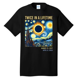 2024 Twice In A Lifetime Total Solar Eclipse Tall T-Shirt