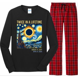 2024 Twice In A Lifetime Total Solar Eclipse Long Sleeve Pajama Set