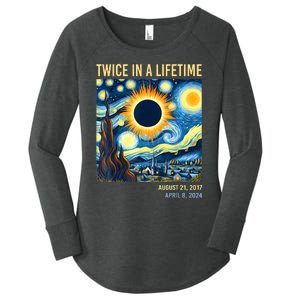 2024 Twice In A Lifetime Total Solar Eclipse Women's Perfect Tri Tunic Long Sleeve Shirt