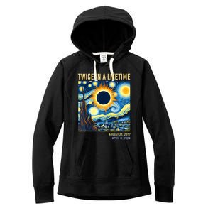 2024 Twice In A Lifetime Total Solar Eclipse Women's Fleece Hoodie