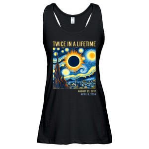 2024 Twice In A Lifetime Total Solar Eclipse Ladies Essential Flowy Tank