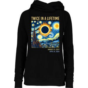 2024 Twice In A Lifetime Total Solar Eclipse Womens Funnel Neck Pullover Hood