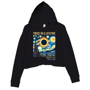 2024 Twice In A Lifetime Total Solar Eclipse Crop Fleece Hoodie