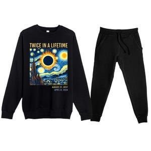 2024 Twice In A Lifetime Total Solar Eclipse Premium Crewneck Sweatsuit Set