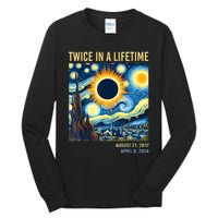 2024 Twice In A Lifetime Total Solar Eclipse Tall Long Sleeve T-Shirt