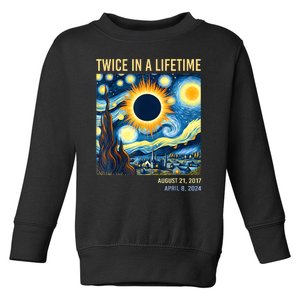 2024 Twice In A Lifetime Total Solar Eclipse Toddler Sweatshirt