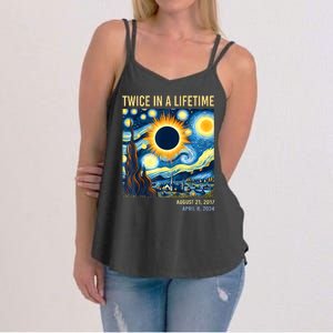 2024 Twice In A Lifetime Total Solar Eclipse Women's Strappy Tank