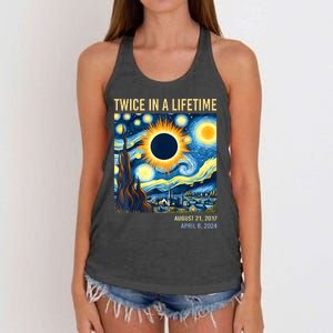 2024 Twice In A Lifetime Total Solar Eclipse Women's Knotted Racerback Tank