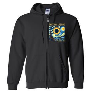 2024 Twice In A Lifetime Total Solar Eclipse Full Zip Hoodie