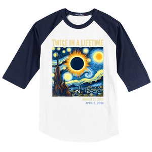 2024 Twice In A Lifetime Total Solar Eclipse Baseball Sleeve Shirt