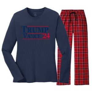 2024 Trump Jd Vance Vp Presidential Election Maga Usa Women's Long Sleeve Flannel Pajama Set 