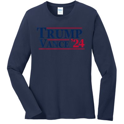 2024 Trump Jd Vance Vp Presidential Election Maga Usa Ladies Long Sleeve Shirt