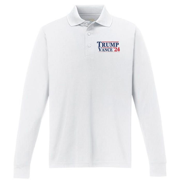 2024 Trump Jd Vance Vp Presidential Election Maga Usa Performance Long Sleeve Polo