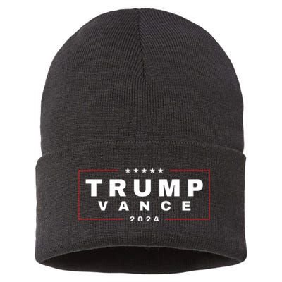 2024 Trump Jd Vance Vp Presidential Election Maga Usa Sustainable Knit Beanie