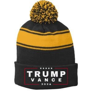 2024 Trump Jd Vance Vp Presidential Election Maga Usa Stripe Pom Pom Beanie