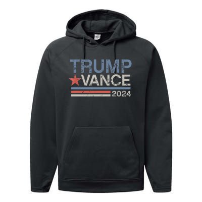 2024 Trump Jd Vance Vp Presidential Election Maga Usa Performance Fleece Hoodie