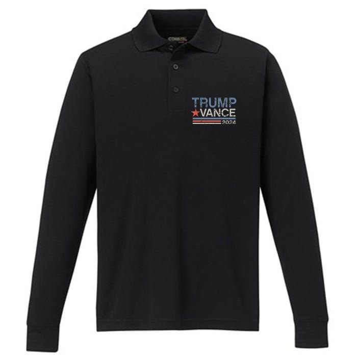 2024 Trump Jd Vance Vp Presidential Election Maga Usa Performance Long Sleeve Polo