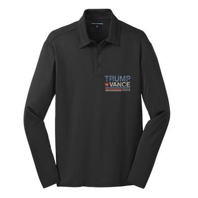 2024 Trump Jd Vance Vp Presidential Election Maga Usa Silk Touch Performance Long Sleeve Polo