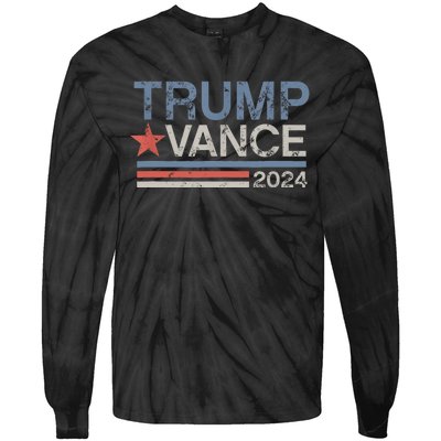 2024 Trump Jd Vance Vp Presidential Election Maga Usa Tie-Dye Long Sleeve Shirt