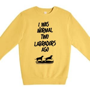 2 Two Labrador Retriever Ago Black Yellow Chocolate Lab Premium Crewneck Sweatshirt